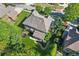 Bird's eye view highlighting a spacious backyard, a cozy patio, and a well-designed landscape at 6414 Blue Water Dr, Buford, GA 30518