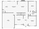 Detailed floor plan of the home's layout, featuring kitchen, living room, and bedrooms on the first floor at 6414 Blue Water Dr, Buford, GA 30518