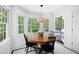 Bright breakfast nook surrounded by windows, featuring a modern pendant light at 6005 Cherecobb Ln, Woodstock, GA 30188