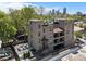 Aerial view of a multi-story home showcasing rooftop deck and outdoor living spaces at 631 Boulevard Ne, Atlanta, GA 30308