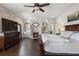 Inviting main bedroom featuring a fireplace, built-in shelving, and ample natural light at 631 Boulevard Ne, Atlanta, GA 30308