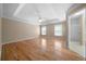 Spacious main bedroom featuring hardwood floors, trey ceilings and natural light at 4512 Terret Nw Trce, Acworth, GA 30101