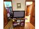 Hallway view with closet on the left and bathroom on the right at 1901 Arnold Dr, Austell, GA 30106