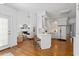Open concept kitchen with a view of the living room and fireplace at 350 Covered Bridge Sw Pl, Smyrna, GA 30082
