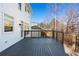 Spacious outdoor deck with stained wood, railings, overlooking backyard trees at 4100 Devon Wood Ne Dr, Marietta, GA 30066