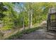 Private backyard with a wooded perimeter and stair access at 1750 Providence Place Dr, Alpharetta, GA 30009