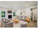 Staged living room with a fireplace, plush seating, and modern decor providing a comfortable and stylish space at 241 Martin Spring Rd, Lawrenceville, GA 30045