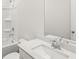Bright bathroom features modern fixtures and a vanity with white countertop at 1270 Firefly Field Trce, Lawrenceville, GA 30045