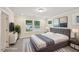 Staged bedroom with bed, side tables, and art, offering a relaxing retreat at 4680 Hemingway Trl, Cumming, GA 30041