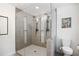 Modern bathroom with dual shower heads, glass door and contemporary fixtures at 315 Mckees Rock Ln, Lawrenceville, GA 30044