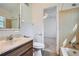 This is a bathroom with a large mirror and a shower/bathtub combination at 751 Oneta Dr, Norcross, GA 30093