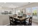 Inviting dining area with a square table, adjacent to the kitchen, offers a view of the backyard and natural light at 1711 Taynton Cir, Kennesaw, GA 30152