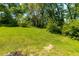 Large grassy backyard surrounded by mature trees, perfect for outdoor activities at 2673 Rainbow Forest Dr, Decatur, GA 30034