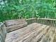 Spacious wooden deck surrounded by lush greenery, providing a serene outdoor retreat at 25 Derby Dr, Hiram, GA 30141