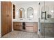 A modern bathroom with a double vanity and a glass-enclosed shower at 1570 Flat Shoals Se Rd # 7, Atlanta, GA 30316