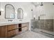 Spa bathroom features a glass shower, dual vanity, and modern finishes at 1570 Flat Shoals Se Rd # 7, Atlanta, GA 30316