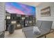Inviting outdoor balcony with comfortable lounge seating and stunning views of the evening sky at 383 Pratt Se Dr # 506, Atlanta, GA 30315