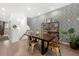 Stylish dining room with patterned wallpaper and modern furniture at 383 Pratt Se Dr # 506, Atlanta, GA 30315