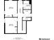 Detailed floor plan showcasing the layout of the bedrooms and bathroom, with dimensions provided for each room at 2633 Jonesboro Rd, Fairburn, GA 30213