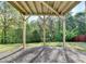 Outdoor living on the backyard patio with natural shade at 2272 Misty Brook Ct, Buford, GA 30519