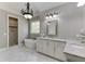 Bathroom showcasing a soaking tub, granite counters, and a tiled shower at 6050 Eagle Close Ln, Sugar Hill, GA 30518