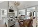 Inviting living room showcasing a stone fireplace, hardwood floors, and comfortable seating arrangement at 6050 Eagle Close Ln, Sugar Hill, GA 30518