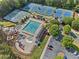 Aerial of community amenities including tennis courts, pickleball courts, pool, playground and recreation area at 3317 Ridgemill Cir, Dacula, GA 30019