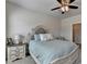 Bedroom featuring neutral paint, carpeted floor, large windows, ceiling fan, and a bed at 3003 Evanshire Ave, Duluth, GA 30096