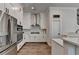 Beautiful modern kitchen features stainless appliances and white cabinets at 3003 Evanshire Ave, Duluth, GA 30096
