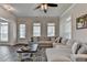 Bright living room with wood floors, lots of windows, and a comfortable sectional sofa at 3003 Evanshire Ave, Duluth, GA 30096