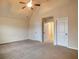 Spacious bedroom featuring a ceiling fan and neutral carpeting at 2513 Shropshire Pl, Mcdonough, GA 30253