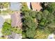 An aerial view showing the property lines of the home highlighting its mature trees and prime location at 4030 Muirfield Ln, Marietta, GA 30068