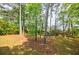 Beautiful backyard with mature trees and lush greenery providing a private, peaceful setting at 1697 Ramblewood Way, Snellville, GA 30078