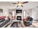 Cozy living room features a fireplace and modern décor at 637 Sunflower Dr, Canton, GA 30114