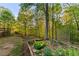 Landscaped garden beds in a tranquil, wooded backyard setting at 519 River Estates Pkwy, Canton, GA 30115