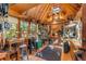 Interior view of a wood paneled workshop with high ceilings, tools and a window for natural light at 2287 Armand Ne Rd, Atlanta, GA 30324