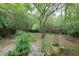 Serene backyard featuring lush greenery, mature trees, and stone landscaping, perfect for relaxation at 2383 N Decatur Rd, Decatur, GA 30033
