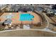 Aerial view of the community pool and amenity area, showcasing the inviting recreational space at 10265 Grandview Sq, Johns Creek, GA 30097