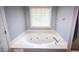 Close up of a bathroom featuring a garden tub and window next to it, with neutral colors at 794 Lucas Dr, Hampton, GA 30228