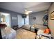 Cozy bedroom featuring twin beds, fun decor, and a ceiling fan, designed for a playful and comfortable space at 794 Lucas Dr, Hampton, GA 30228
