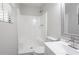 Bright bathroom featuring a walk-in shower and a sleek vanity with modern fixtures at 842 Brighton Dr, Lawrenceville, GA 30043