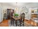 Elegant dining room featuring hardwood floors, stylish lighting, and adjacent butler's pantry at 937 E Rock Springs Ne Rd, Atlanta, GA 30306
