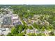 Aerial view displaying the community's lush greenery and convenient access to shopping and businesses at 218 Midvale Ne Dr, Atlanta, GA 30342
