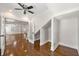 Versatile bonus room showcasing hardwood floors, recessed lighting, and access to adjacent living areas at 218 Midvale Ne Dr, Atlanta, GA 30342