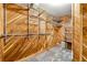Walk-in closet with cedar planking and wire shelving for organized storage at 218 Midvale Ne Dr, Atlanta, GA 30342