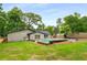 Backyard featuring a newly renovated pool area, stone oven, and well-maintained yard and fence at 3154 N Druid Hills Rd, Decatur, GA 30033