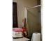 Practical bathroom featuring a shower, along with essential amenities and a neatly organized space at 31 Dogwood Nw Ln, Cartersville, GA 30121