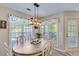 Dining area with a wooden table, white chairs, and natural light from the windows at 1337 Highfield Dr, Lawrenceville, GA 30043