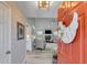 Inviting foyer leading to a spacious living room with fireplace and vaulted ceilings at 1337 Highfield Dr, Lawrenceville, GA 30043