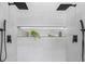 Modern shower with dual shower heads and built-in shelf at 4785 Longchamps Dr, Sandy Springs, GA 30319